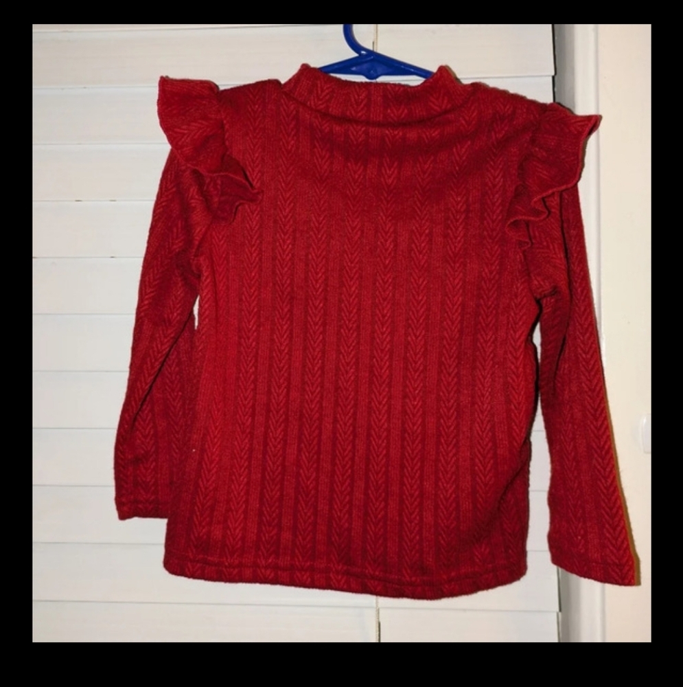 Little Girl's Red Sweater Size 4Y EUC